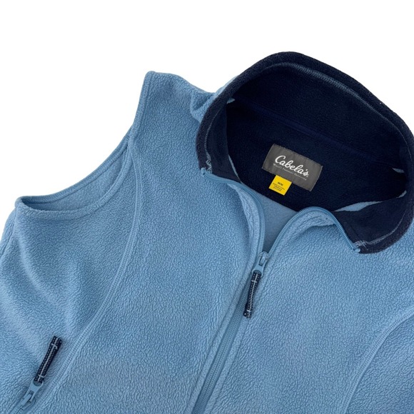 Cabelas Womens Fleece Outdoor Sporty Corpcore Vest Blue Full Zip Pockets Size M - Picture 3 of 13